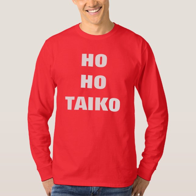 HO HO manga larga de la camiseta del navidad de (Anverso)