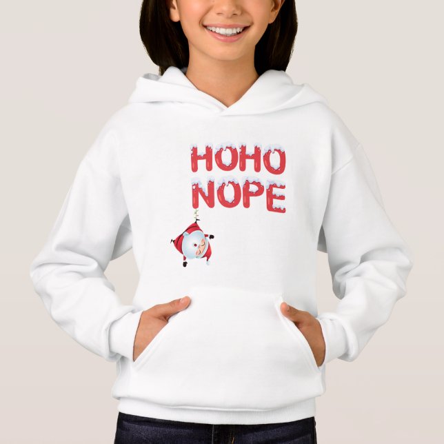 Ho Ho Nope Cute Christmas Kids Hoodie (Anverso)