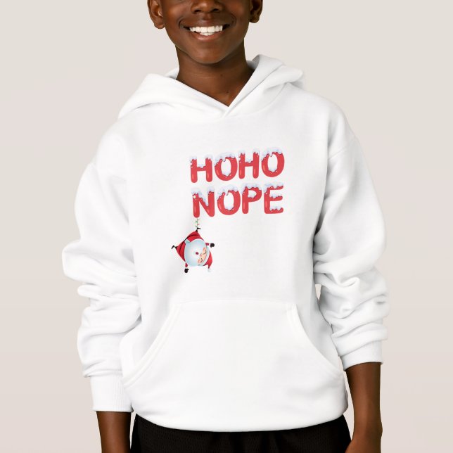 Ho Ho Nope Cute Christmas Kids Hoodie (Anverso)
