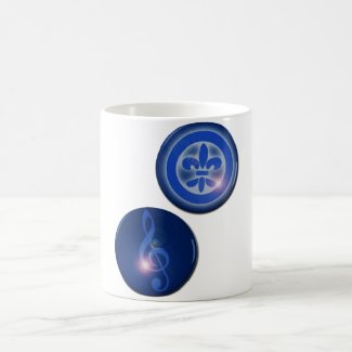 Ho´oponopono Ho Oponopono Flor de lis y Ho Oponopono Clave de Sol Taza