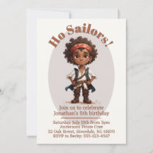 ¡Ho Sailors! Invitación al cumpleaños del pirata d