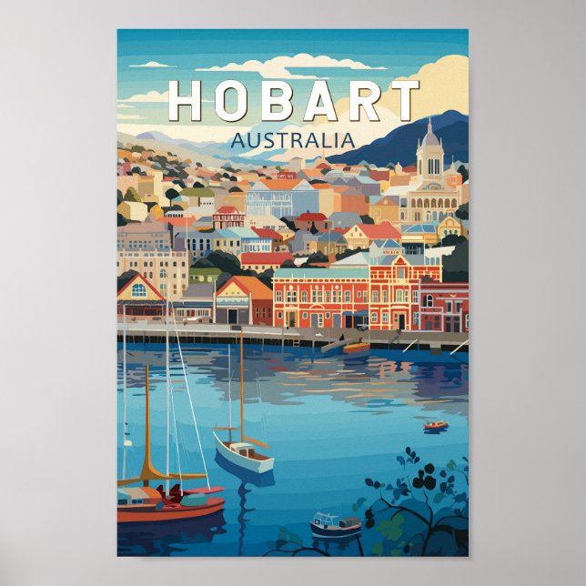 Hobart Australia Viajes arte Vintage (Frente)