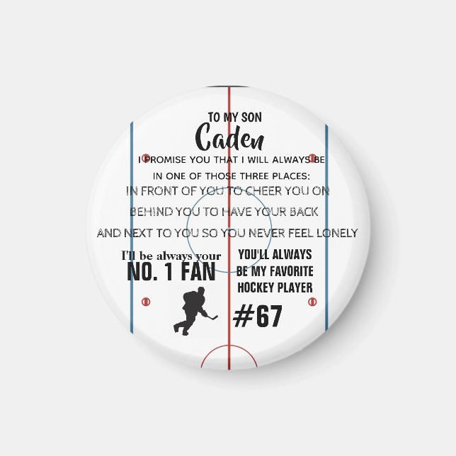 Hockey personalizado N.º 1 imán para los fans (Frente)