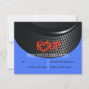 HOCKEY PUCK Bar Bar Tarjeta de respuesta Mitzvah