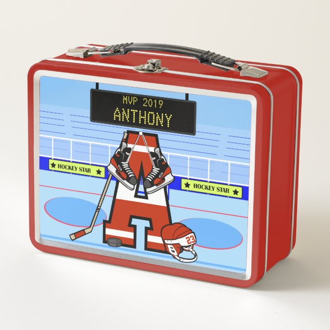 Hockey sobre hielo inicial personalizado (Anverso)