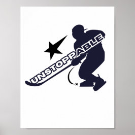 Hockey sobre jugador arte de pared UNSTOPPABLE