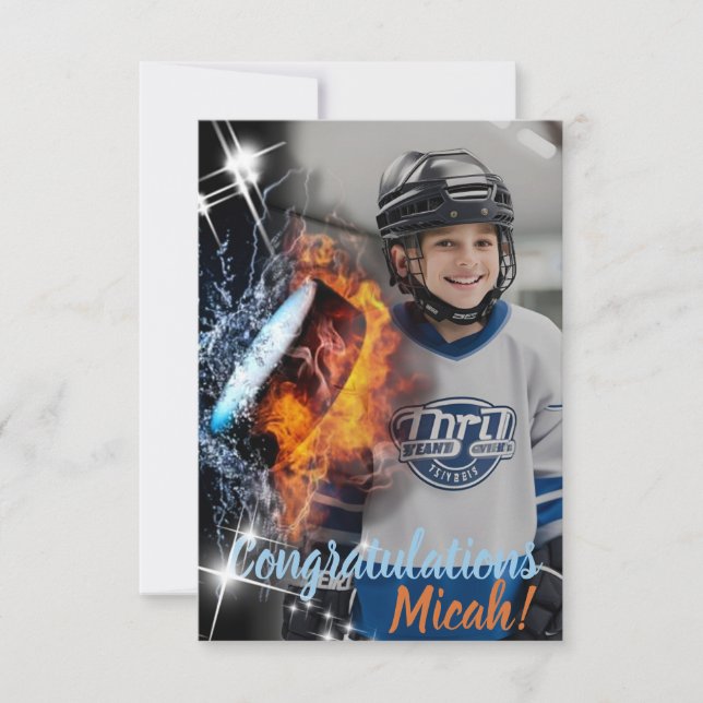 Hockey Sport Fan Celebration or Birthday Flat Card (Anverso)