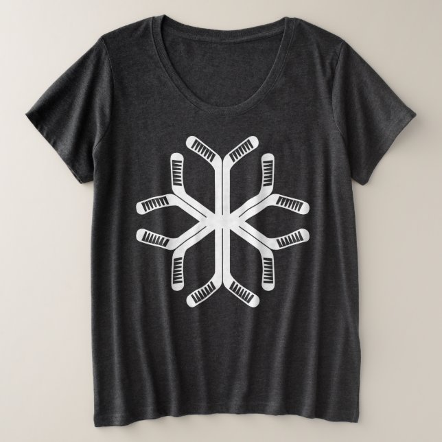 Hockey Sticks Snowflake Women's Plus Tee (Anverso del diseño)