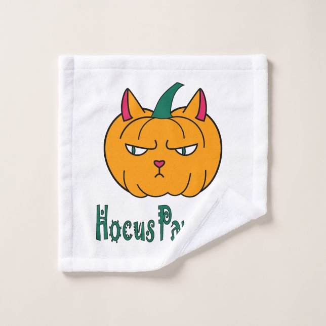 Hocucus pawcus Halloween calabaza ginger cat magia (Toallita)