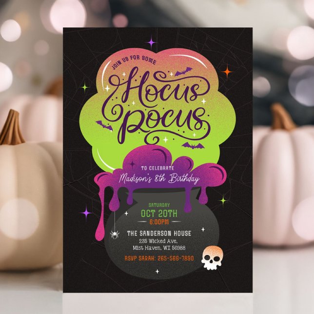 Hocus Pocus Halloween Cumpleaños Party Invitación (Subido por el creador)