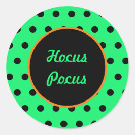 Hocus Pocus Pegatinas redondos (Neon Green & Black