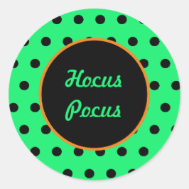Hocus Pocus Pegatinas redondos (Neon Green & Black