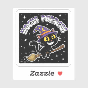 Hocus Purrcus - Pegatina de Halloween en Gato Mági