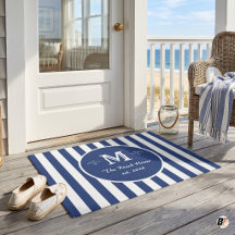 Hogar de Playa Monograma Personalizado con Rayas A