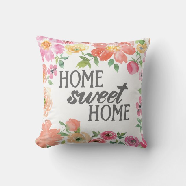 Hogar dulce casero - acuarela - almohada de la (Anverso)