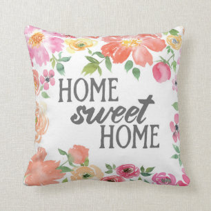 Hogar dulce casero - acuarela - almohada de la