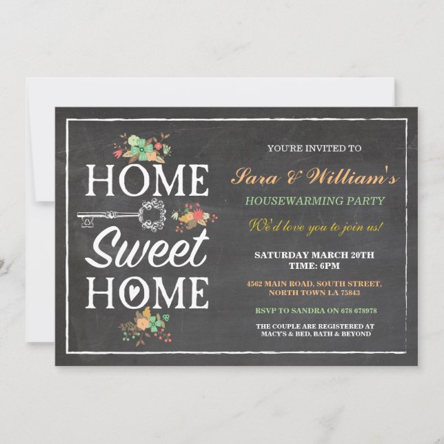 Hogar dulce hogar cálido nueva invitación a casa (Anverso)