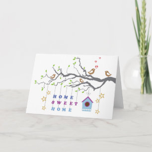 Hogar dulce hogar moviéndose en pareja tarjeta de 