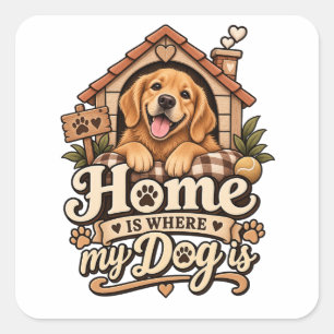 Hogar Es Donde Está Mi Perro Pegatina Calcomanía