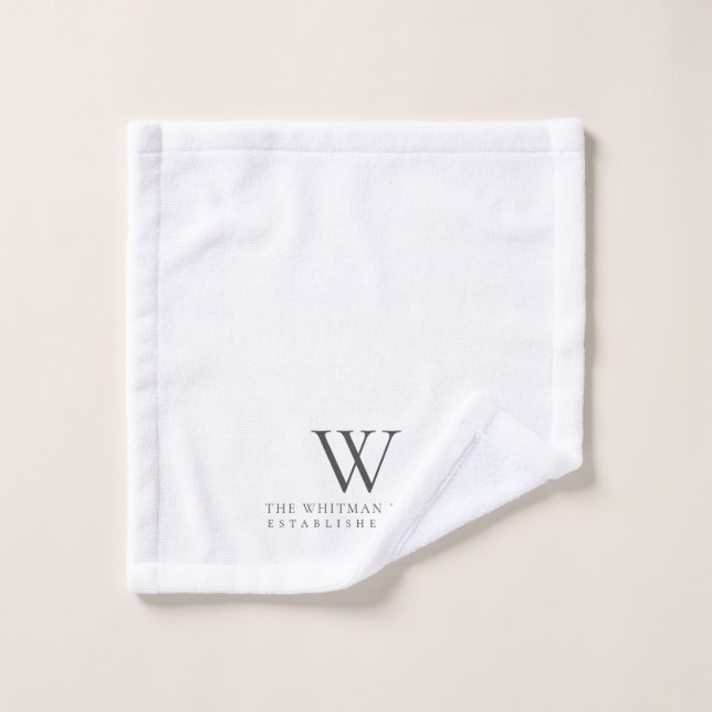 Hogar familiar Monograma blanco moderno carbón veg (Toallita)