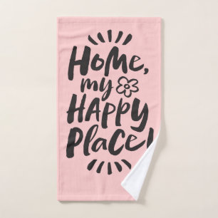 ¡HOGAR mi feliz lugar!  Negro rosa de la moda fra