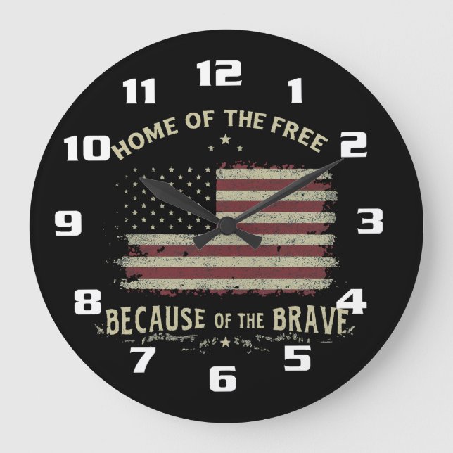 Hogar patriótico del reloj de números grandes grat (Anverso)