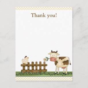 Hogar Sweet Farm Cow Gracias Tarjeta 4.25 x 5.5