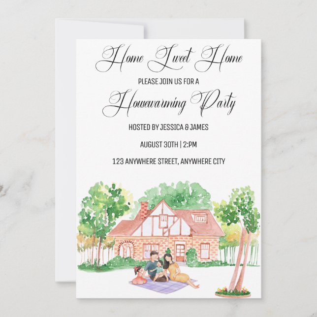 Hogar Sweet Home House Invitación a fiesta de cale (Anverso)
