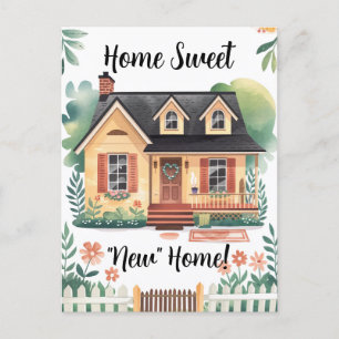 Hogar Sweet New Home Moving Invitación Postcard