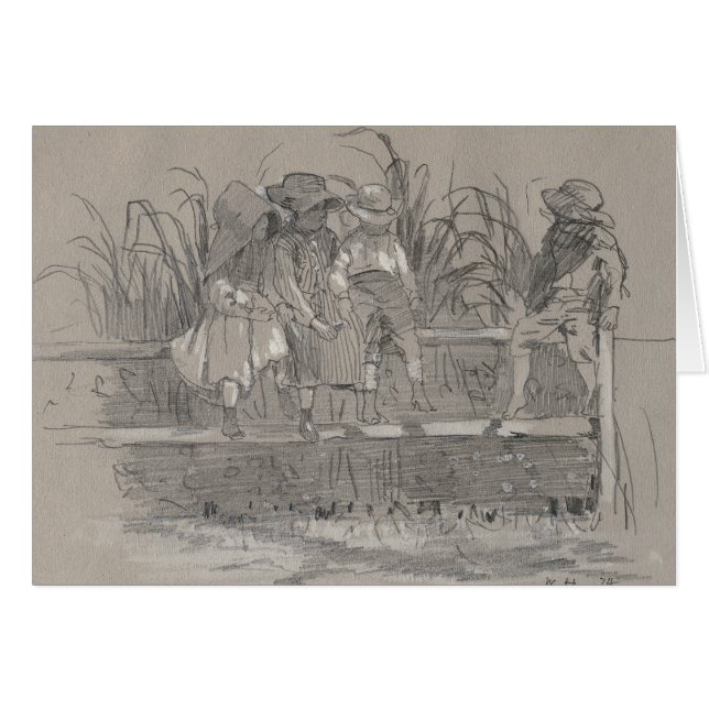 Hogar Winslow - Niños sentados en una valla (Anverso (Horizontal))