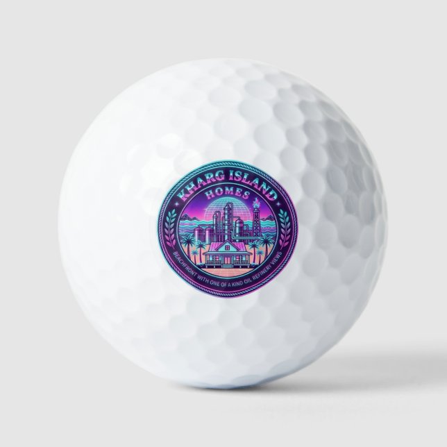 Hogares de la Isla de Kharg Irán Pelotas de Golf (Anverso)