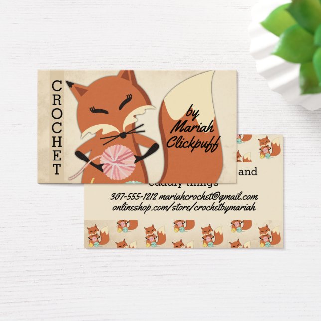 Hogarespuma de crochet de hilado de zorro lindo (Escritorio)