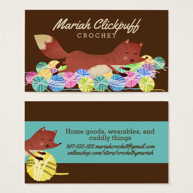 Hogarespuma de crochet de hilado de zorro lindo (Anverso y reverso)