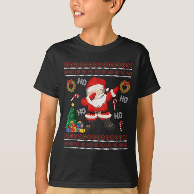 Hohoho Santa Claus Dabbing Navidades feos Sweater (Anverso)