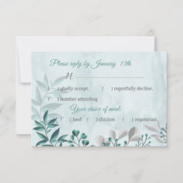 hoja azul verde azulada respuesta floral tarjeta r