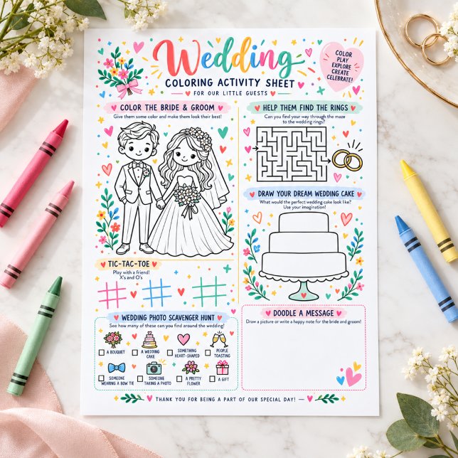Hoja de actividad de colorear de boda (Wedding Coloring Activity Sheet
)