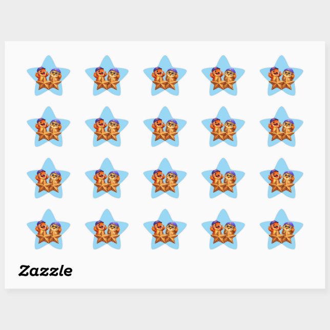 Hoja de adhesivos en forma de estrella para gradua (Hoja)