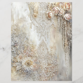 Hoja de álbum de recortes de encaje victoriano