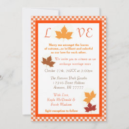 Hoja de amor de otoño - Invitación a la boda