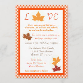 Hoja de amor de otoño - Invitación a la boda