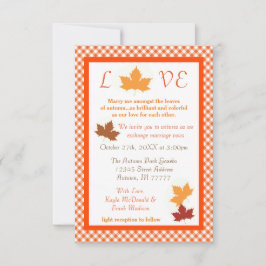 Hoja de amor de otoño - Invitación de matrimonio 3