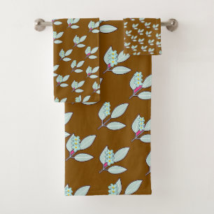 Hoja de Aqua Pálida Con Flores Ricos Regalos Marro