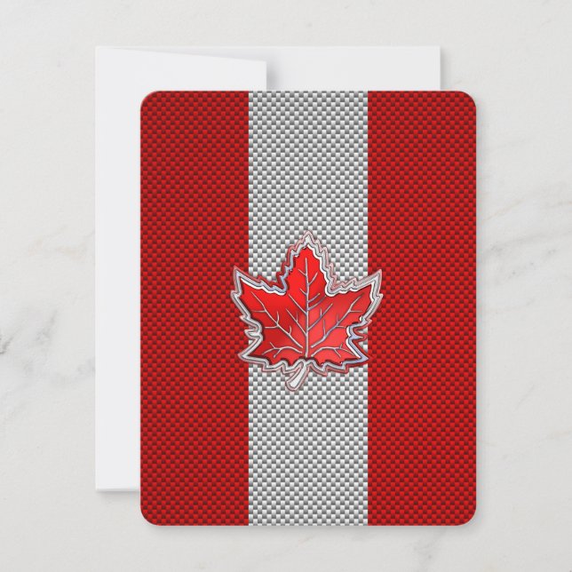Hoja de arce rojo canadiense en la impresión de fi (Anverso)
