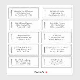 Hoja de B&W minimalista-1 de 10 etiquetas de direc