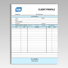 Hoja de Bloc de Notas de Perfil de Cliente de Nego