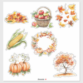 Hoja de Calcomanías de Elementos de Otoño