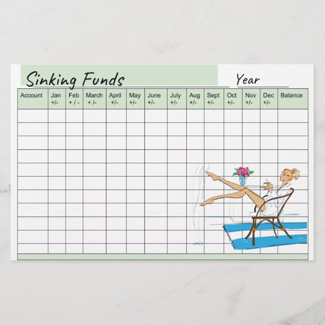 Hoja de cálculo del planificador de fondos de moda (Anverso)