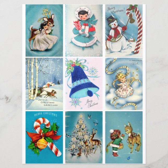 Hoja de Clipart de tarjetas de vídeo de Navidades  (Anverso)