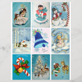 Hoja de Clipart de tarjetas de vídeo de Navidades 
