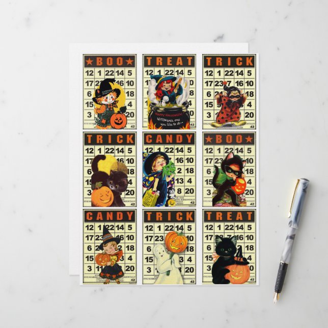 Hoja de Clipart del Bingo de Halloween Pocket Card (Anverso/Reverso In Situ)